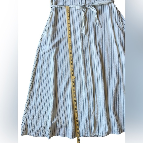 Max Studio London Striped Shirt Button Down Dress Belted Midi – Size Medium - Picture 11 of 11